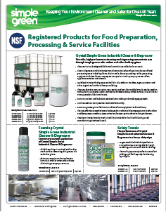 NSF Registered Products for Food Preparation Processing & Services Facilities